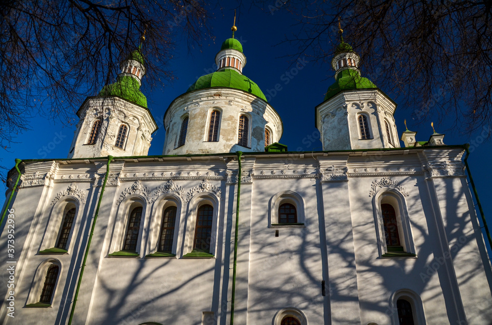 Medieval monastery with famous Cyril's Church is one of the oldest temples in Kyiv, Ukraine