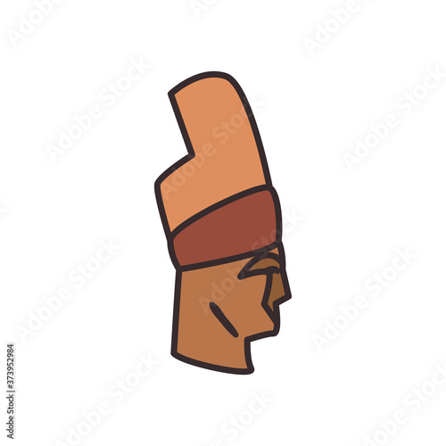 Turkish mount nemrut line and fill style icon vector design