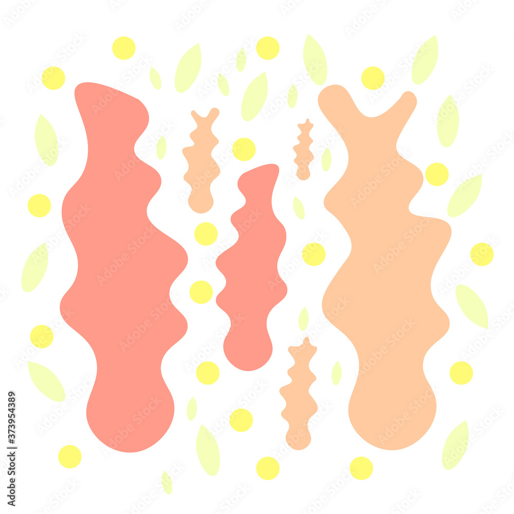 Vector background of abstract shapes and leaves. Vector background of abstract shapes and leaves.