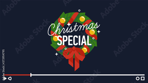 'Christmas Special' motion design element for video channel decoration. Ideal for winter holiday season dedicated episodes and social media publications
