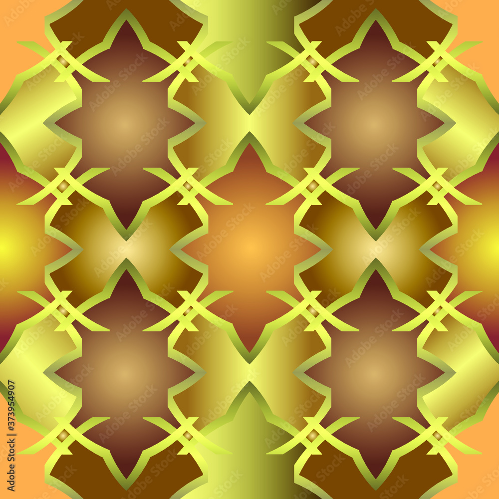 Fototapeta premium Golden, seamless geometric pattern.