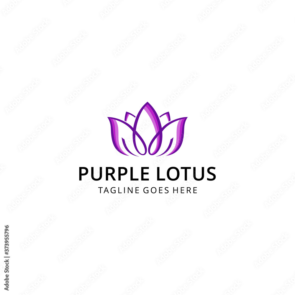 Beauty lotus flower yoga logo vector logo design template 