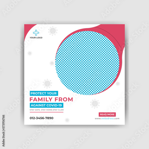 Stay home stay safe social media add banner
