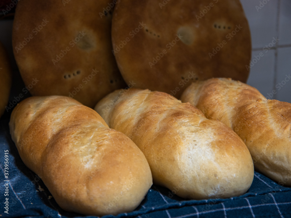 Freshly baked rustic and homemade bread