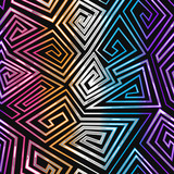 Neon geometric spiral seamless pattern.