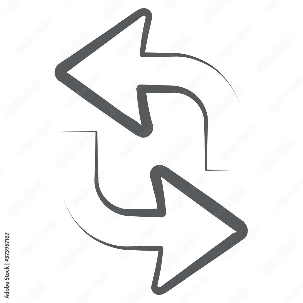 
An icon style of syncing arrows, update concept 
