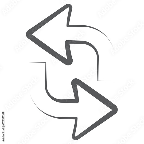 
An icon style of syncing arrows, update concept 
