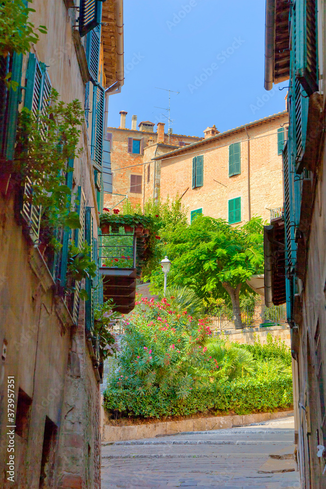 Old town impressions in Tuscany, Montepulciano, Italy. 