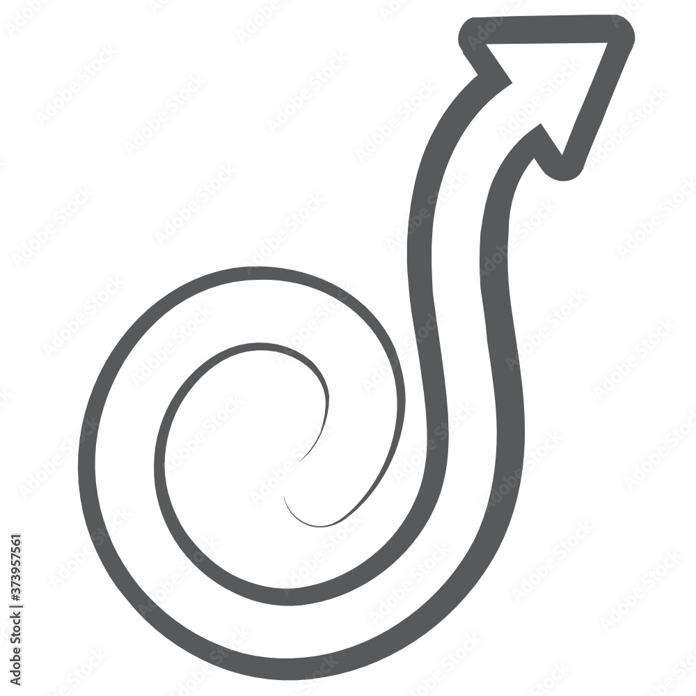 Fototapeta premium Trendy brush stroke vector of top right arrow 