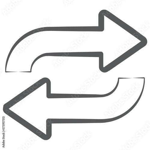 An icon style of syncing arrows, update concept 