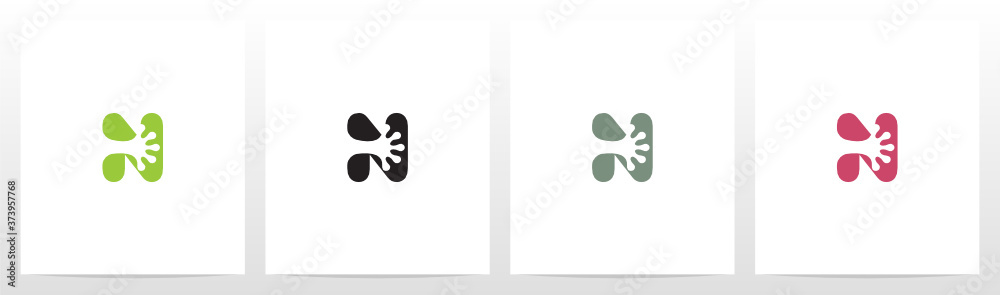 Gecko Feet On Letter Logo Design N Gecko Feet On Letter Logo Design N