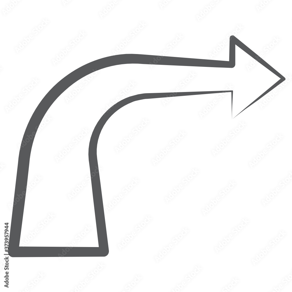 
Right bend vector, editable stroke 
