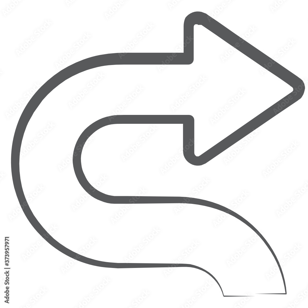 An icon of turn right arrow in modern linear style
An icon of turn right arrow in modern linear style