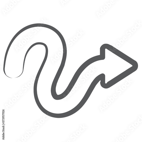 
Short arc arrow in linear editable stroke style 
