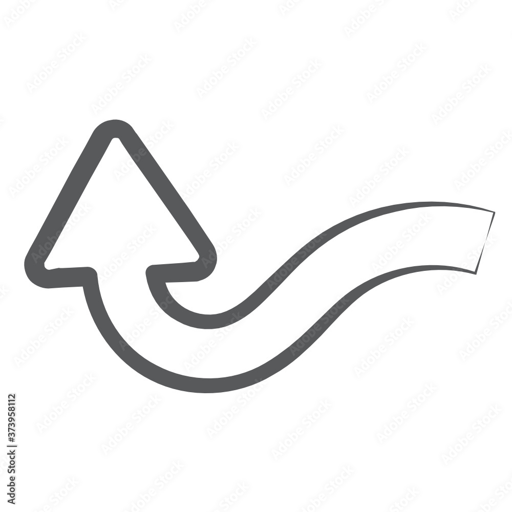 Trendy vector style of upward bend arrow, flexible
Trendy vector style of upward bend arrow, flexible