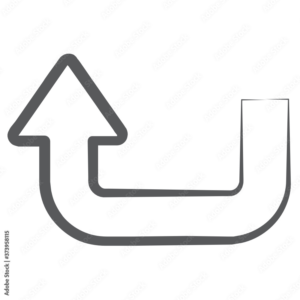 Turn upward arrow in brush stroke style
Turn upward arrow in brush stroke style