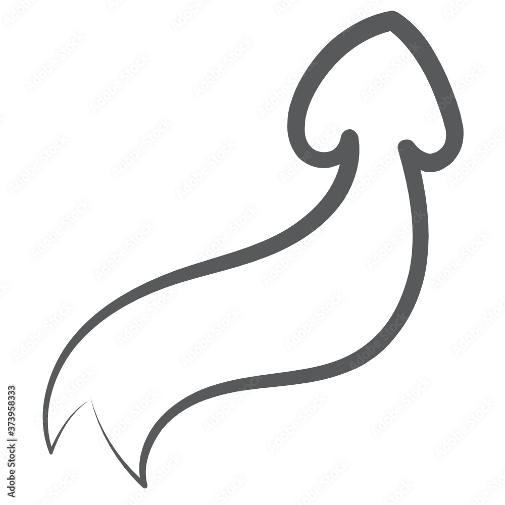 
Trendy vector style of upward bend arrow, flexible
