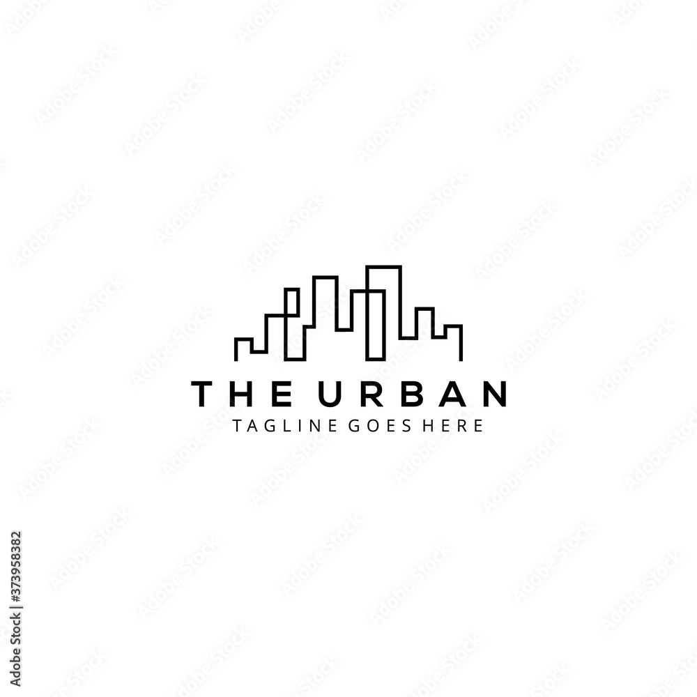 Creative Modern city Real Estate Property and Construction silhouette Logo design template
