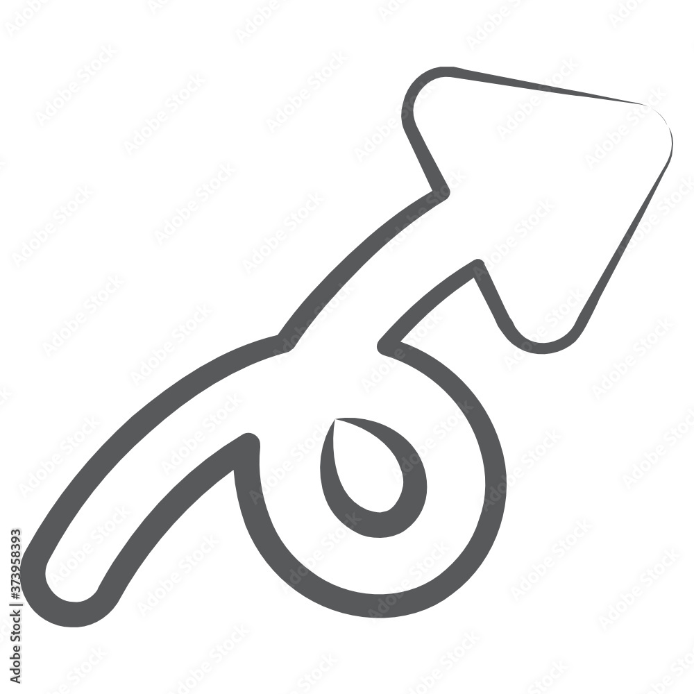 An icon style of wave arrow, curly arrow
An icon style of wave arrow, curly arrow