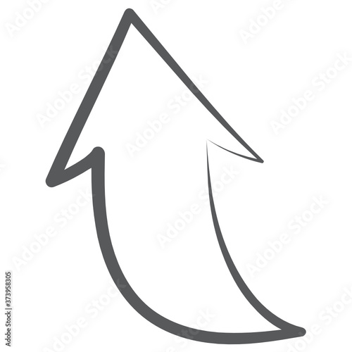  An icon style of upload arrow, data send concept vector 