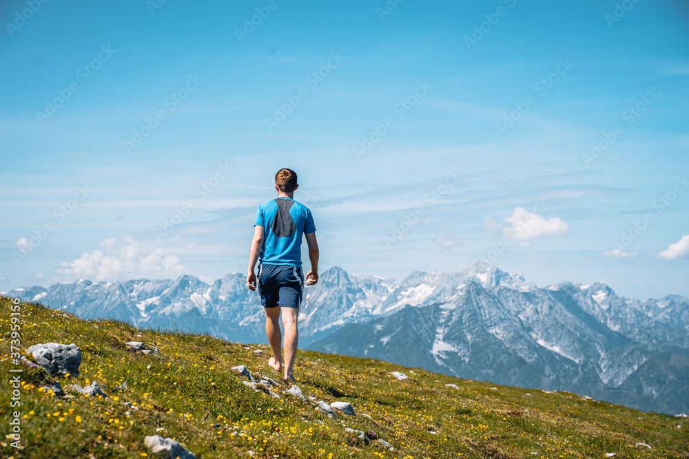 hiker in the mountains