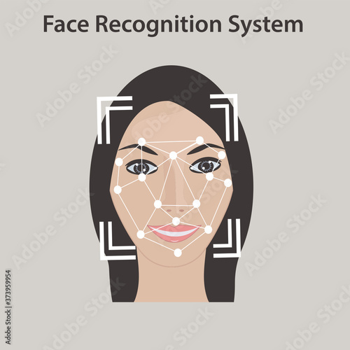 Human identification through human face recognition system - vector