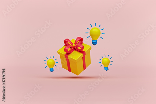 gift ideas concept. minimal style design. 3d rendering