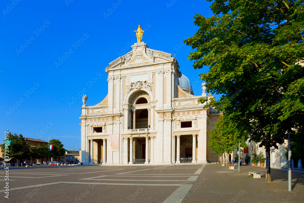 Famous church, Basilica di Santa Maria degli Angeli, in Assisi in Umbria, Italy.