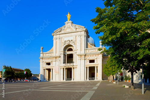 Famous church, Basilica di Santa Maria degli Angeli, in Assisi in Umbria, Italy.