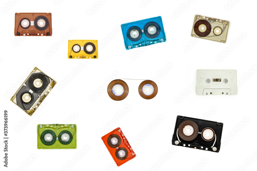 old audio cassette tape open