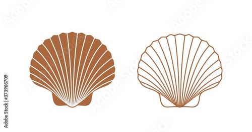 Canvas Print Scallop logo. Isolated scallop  on white background
