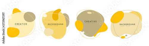 Abstract liquid element shape memphis style design fluid vector colorful illustration set.