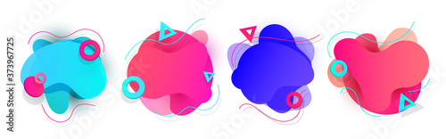 Trendy fluid liquid gradient design abstract shapes colorful illustration set for poster, banner, cover presentation, flyer, invitation.