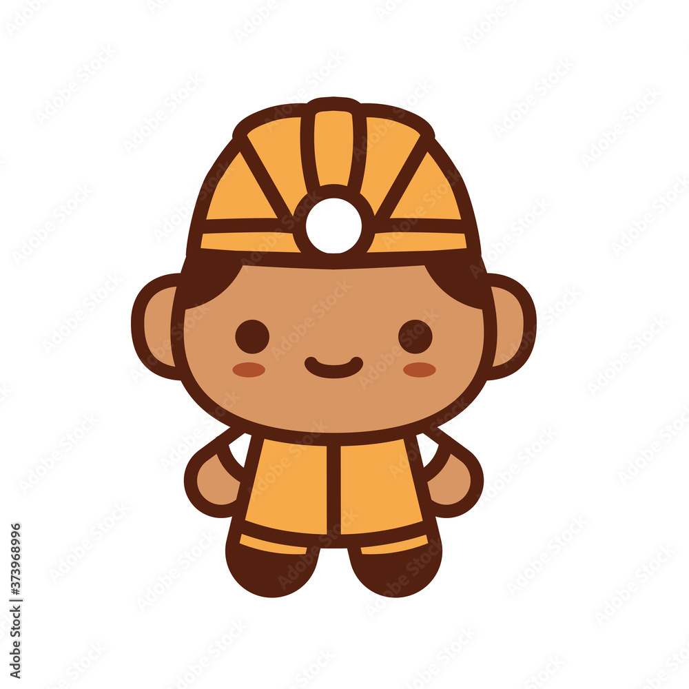 Isolated miner cute profession human icon - Vector Isolated miner cute profession human icon - Vector