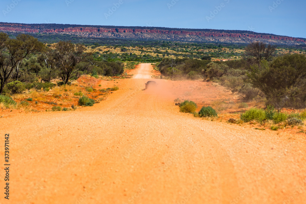 Unsealed dirt road in Central Australia.