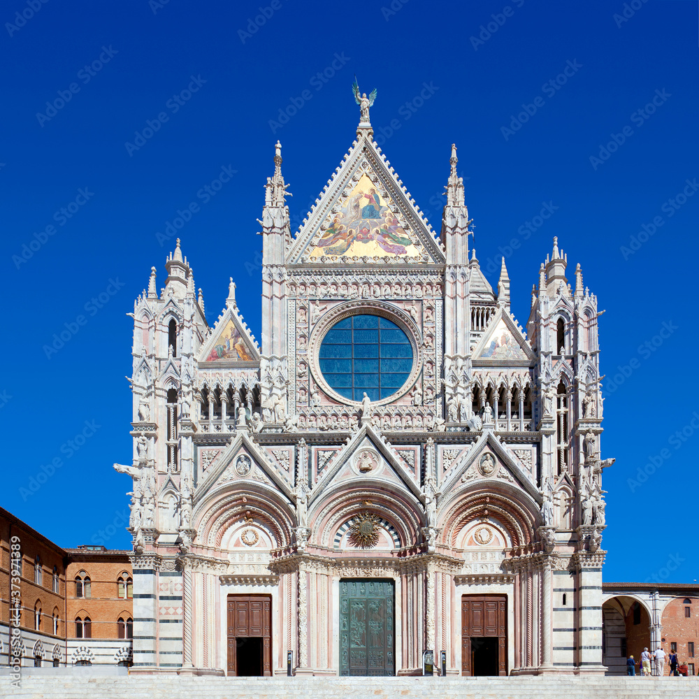 Tuscany impressions in Siena with basilica di san domenico, Italy.