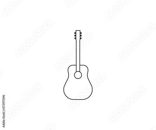 Guitar, instrument, music icon. Vector illustration, flat design.
