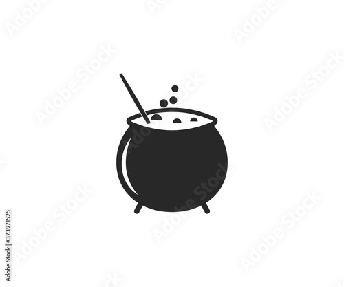 Cauldron, halloween, horror icon. Vector illustration, flat design.