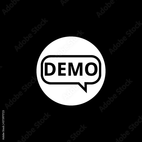 Demo sign isolated on dark background