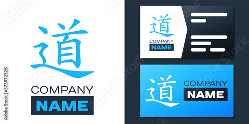 Logotype Chinese calligraphy, translation Dao, Tao, Taoism icon isolated on white background. Logo design template element. Vector.