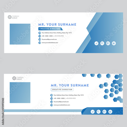 Email signature template design personal social media cover
