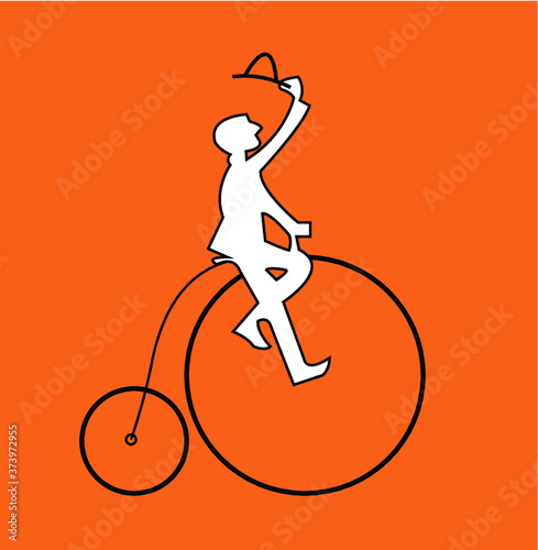 Old bicycle & cyclist