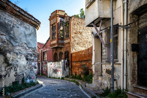 narrow street in the old town of Istanbul