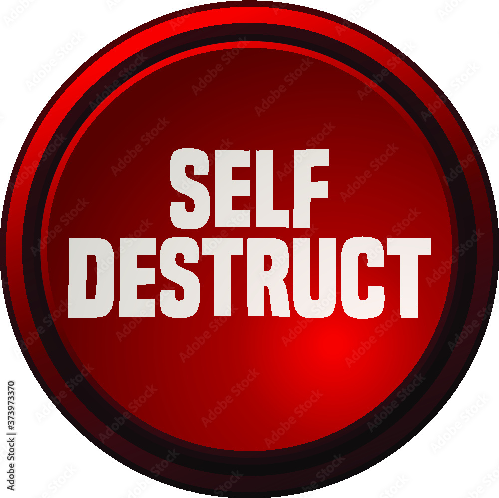 Self Destruct Red and White Button. Self Destruct Red and White Button.
