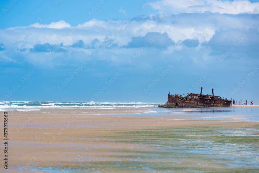 Maheno Shipwreck, Fraser Island in Queensland, Australia. 