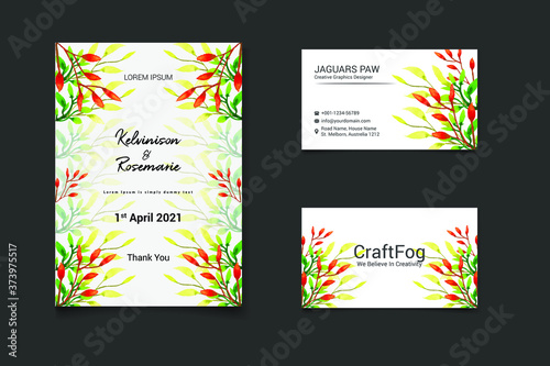 Wedding invitation and business card 