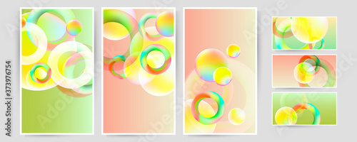 Set of ready-made art cards, convenient abstract background for text, print or social media publication