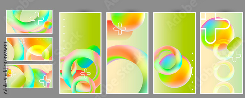 Set of ready-made art cards, convenient abstract background for text, print or social media publication