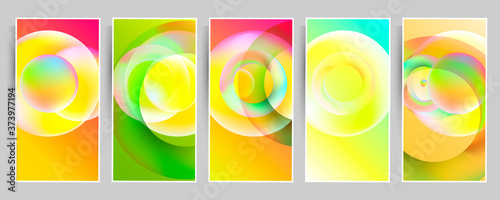 Set of ready-made art cards, convenient abstract background for text, print or social media publication