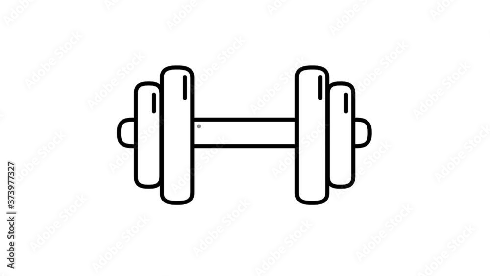 Dumbbells line icon on the Alpha Channel Dumbbells line icon on the Alpha Channel